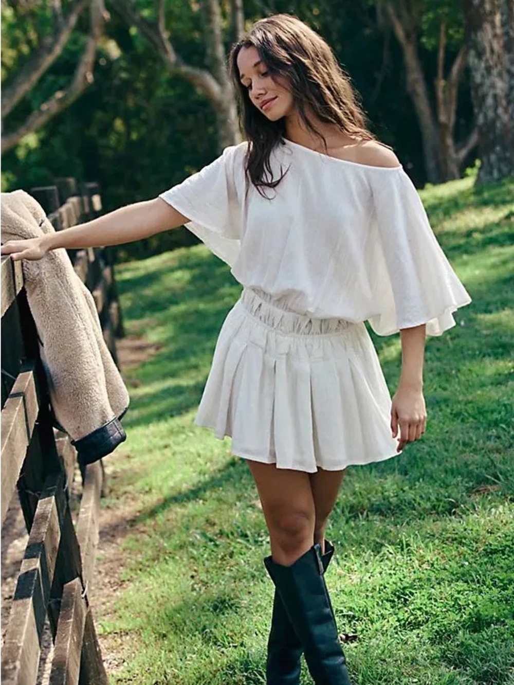 Free People Women's Off White Sutton Mini Dress. Size: XL